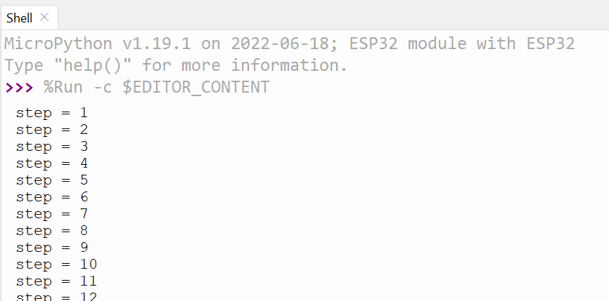 termnial série micropython encodeur rotatif